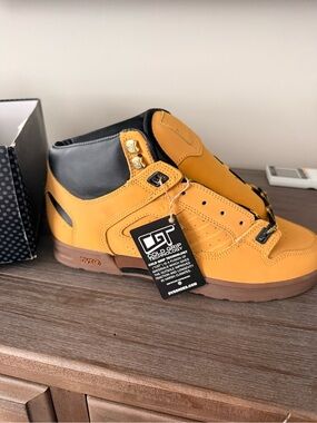 DVS Militia Boot Men’s High-Top Skate Shoe in Yellow and Black